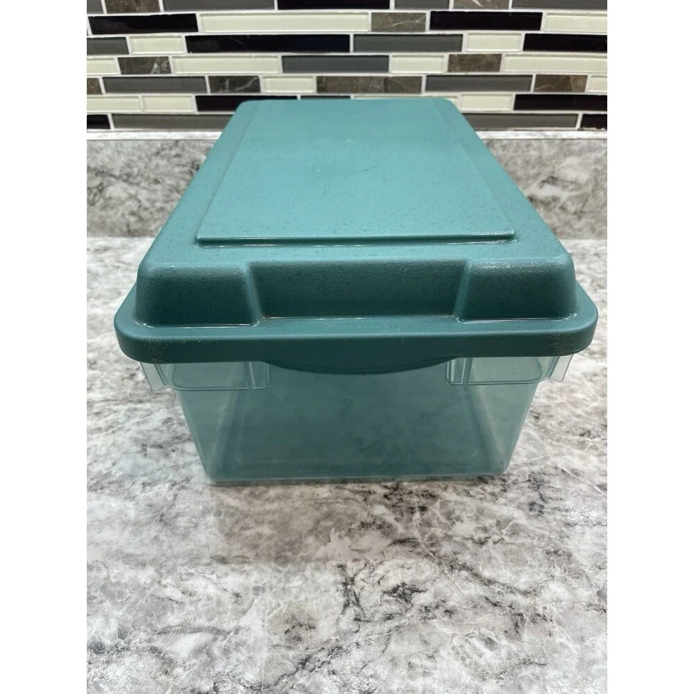Vintage Rubbermaid  Hi Top Storage Box green  Container Plastic